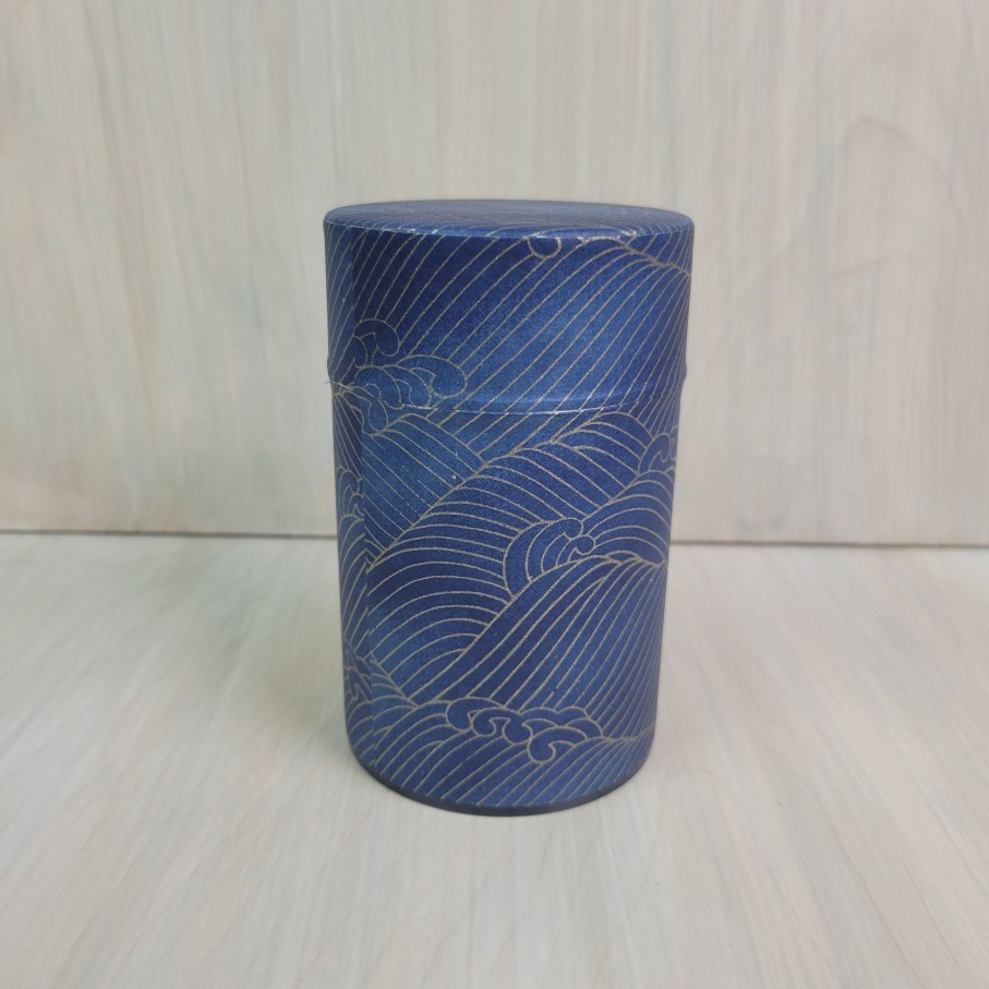 Teaware Portal Tea | Indigo & Gold Waves Tea Canister - 150G