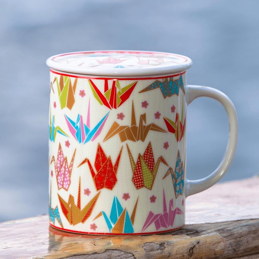 Teaware Portal Tea | Red Origami Crane Mug W/Lid