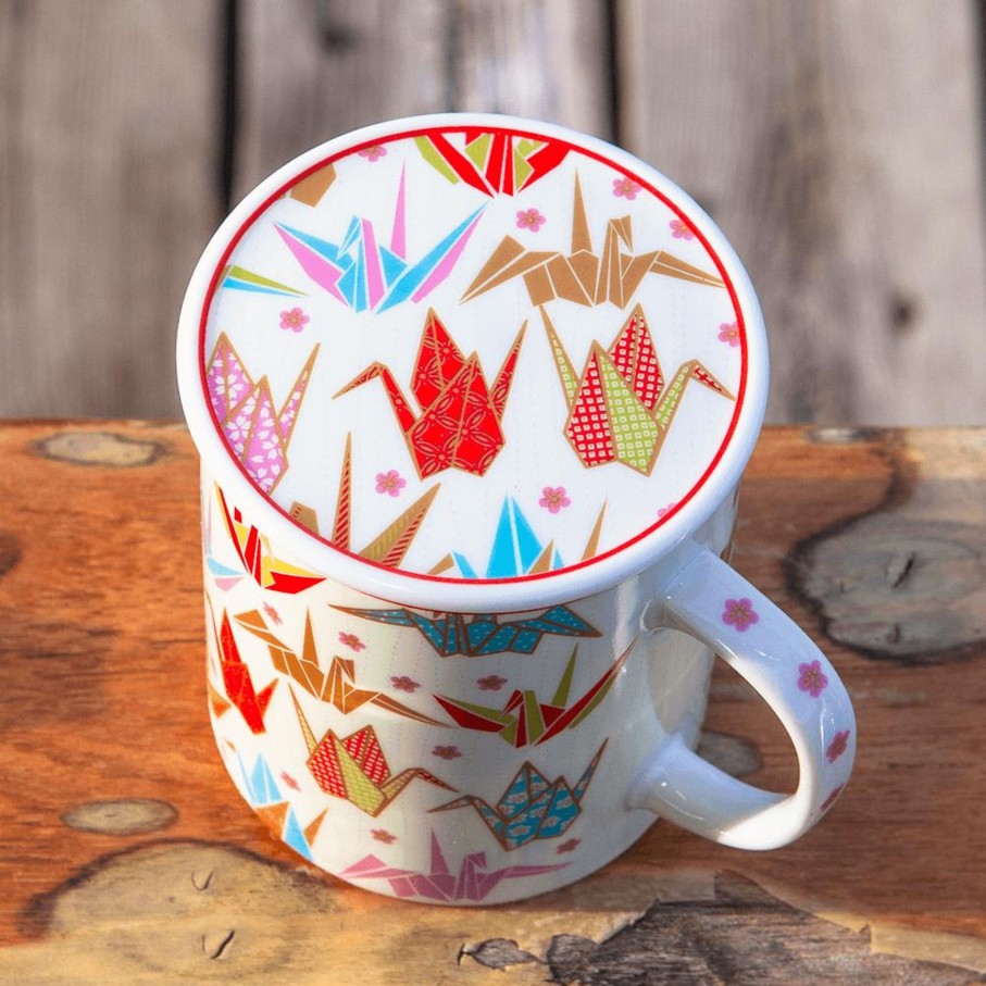 Teaware Portal Tea | Red Origami Crane Mug W/Lid