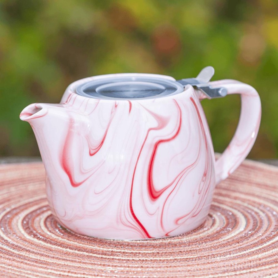 Teaware Portal Tea | Marble Porcelain 22Oz Teapot - Red