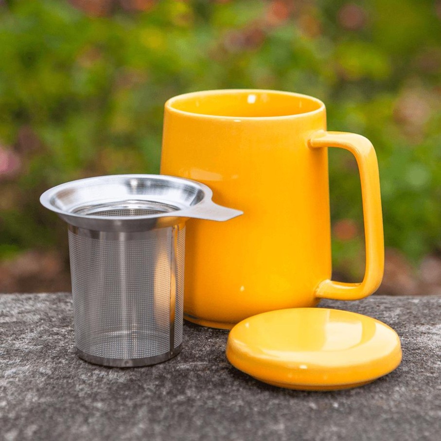 Teaware Portal Tea | Peak Ceramic Mug With Infuser - 19.5Oz - Yellow