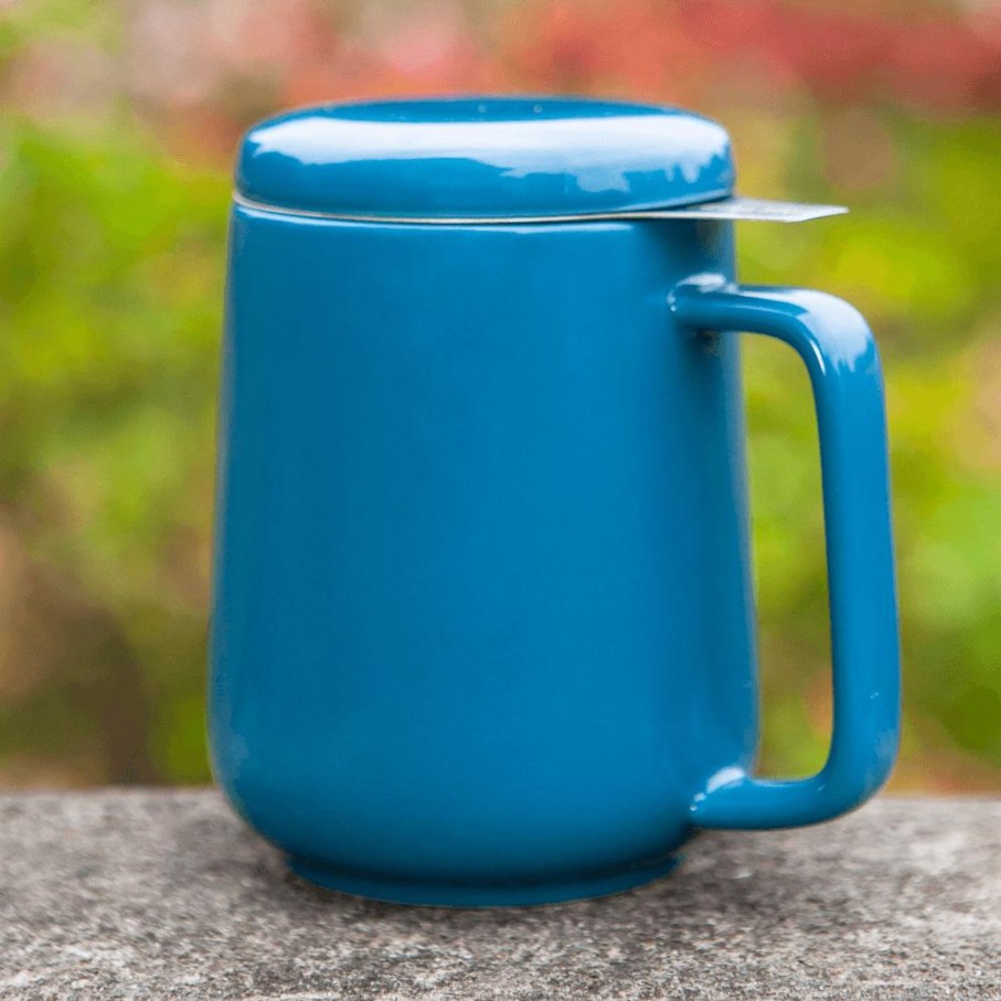 Teaware Portal Tea | Peak Ceramic Mug With Infuser - 19.5Oz - Blue