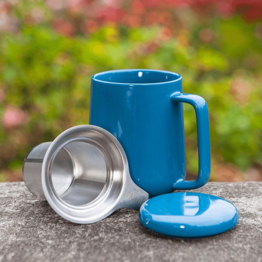 Teaware Portal Tea | Peak Ceramic Mug With Infuser - 19.5Oz - Blue