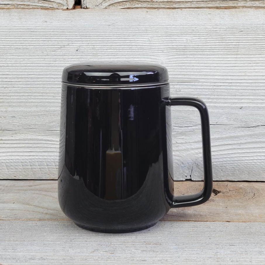 Teaware Portal Tea | Peak Ceramic Mug With Infuser - 19.5Oz - Black