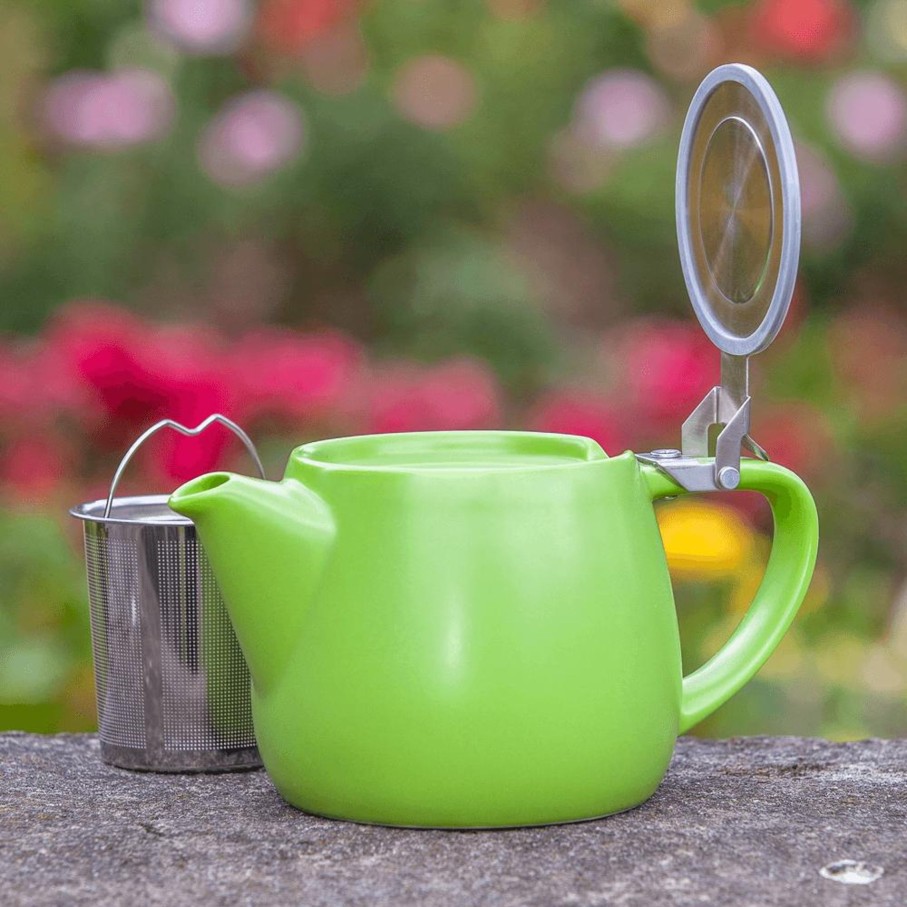 Teaware Portal Tea | Pluto Porcelain 18Oz Teapot With Infuser - Lime