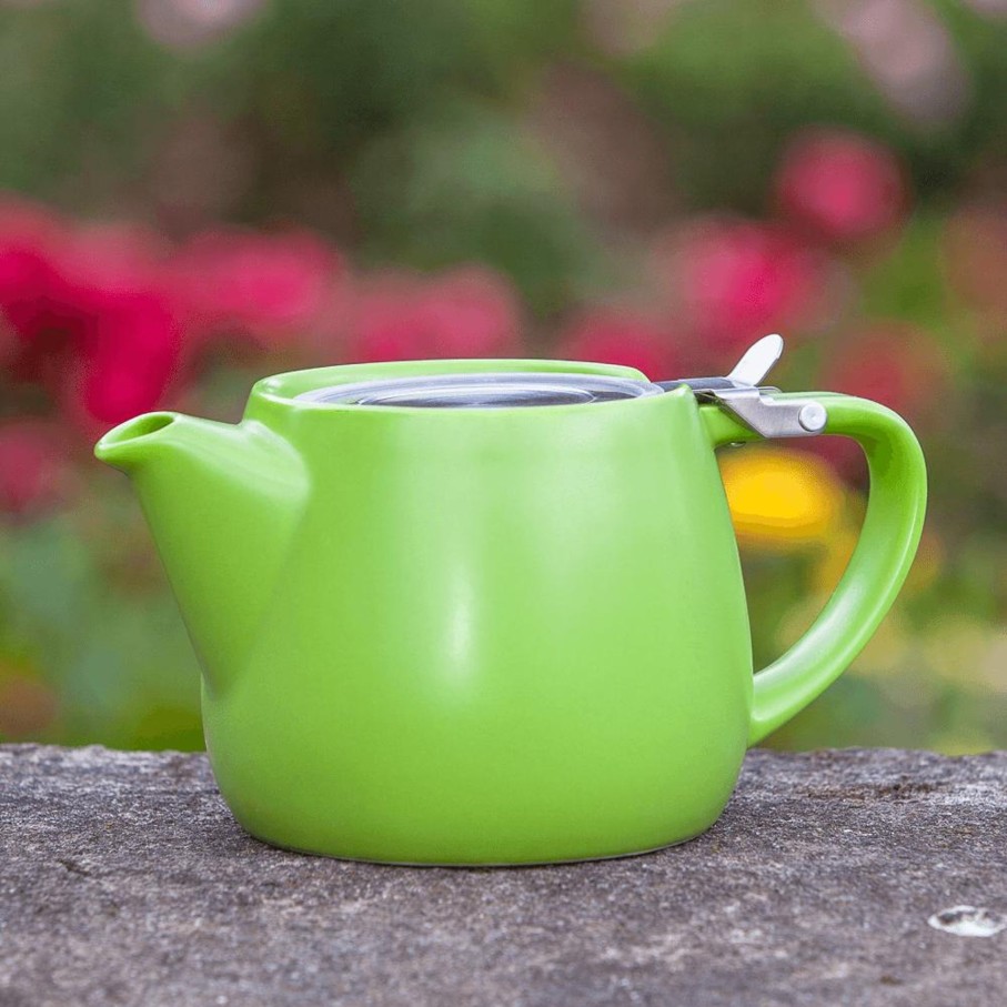 Teaware Portal Tea | Pluto Porcelain 18Oz Teapot With Infuser - Lime