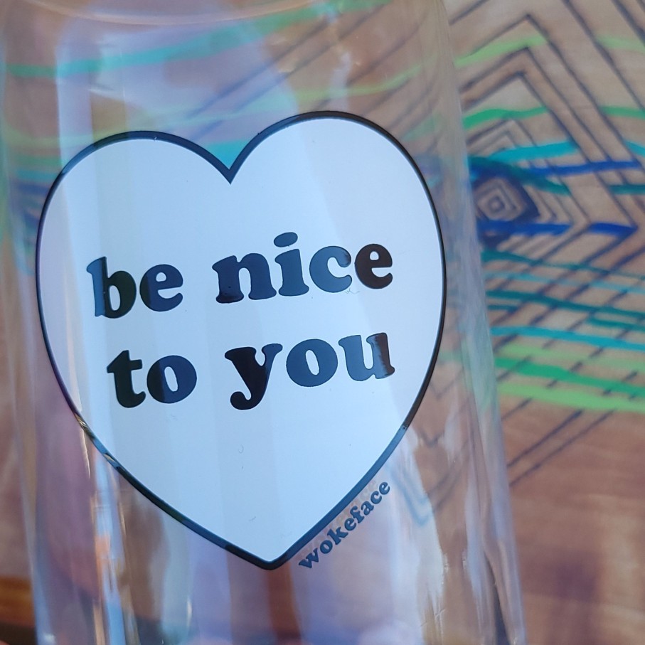 Teaware Portal Tea | Be Nice To You Drinking Glass- Black/White