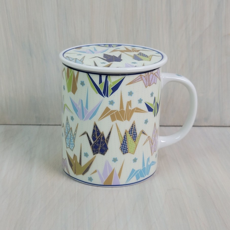 Teaware Portal Tea | Blue Origami Crane Mug W/Lid