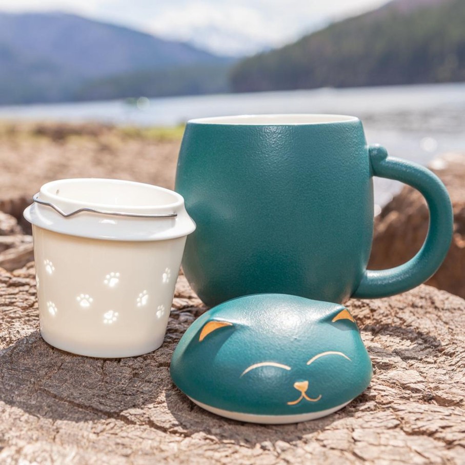 Teaware Portal Tea | Fortune Cat Teacup With Strainer