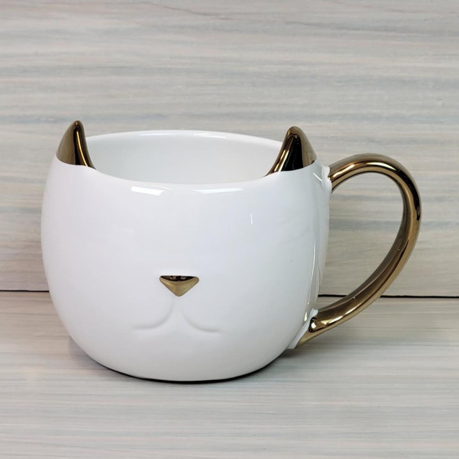 Teaware Portal Tea | White Cat With Gold Ears Mug