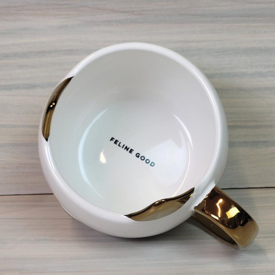 Teaware Portal Tea | White Cat With Gold Ears Mug