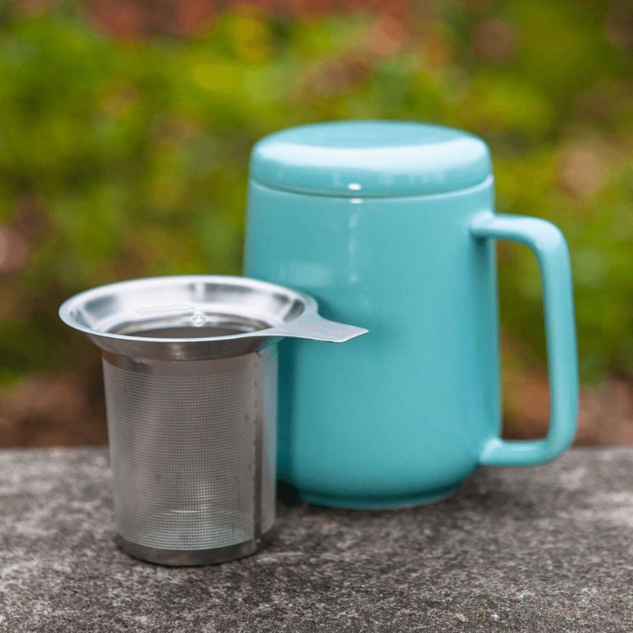 Teaware Portal Tea | Peak Ceramic Mug With Infuser - 19.5Oz - Turquoise