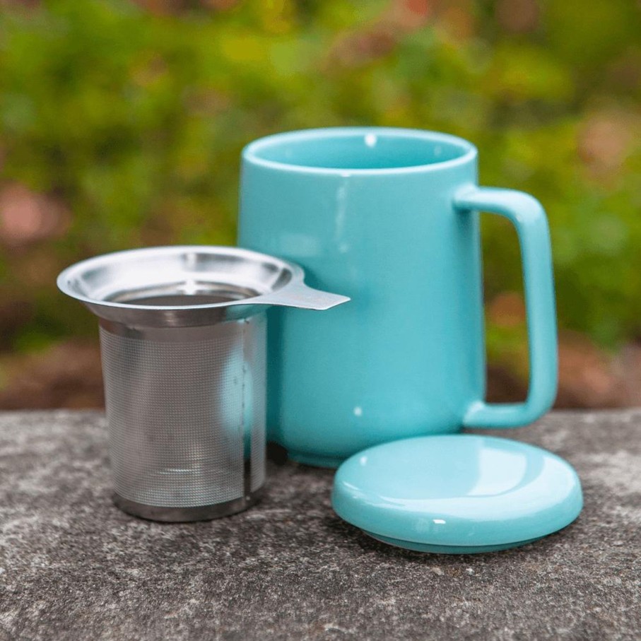 Teaware Portal Tea | Peak Ceramic Mug With Infuser - 19.5Oz - Turquoise