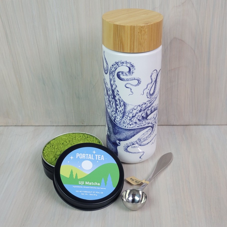 Teas Portal Tea | Octopus Double Wall Travel Mug Matcha Gift Set