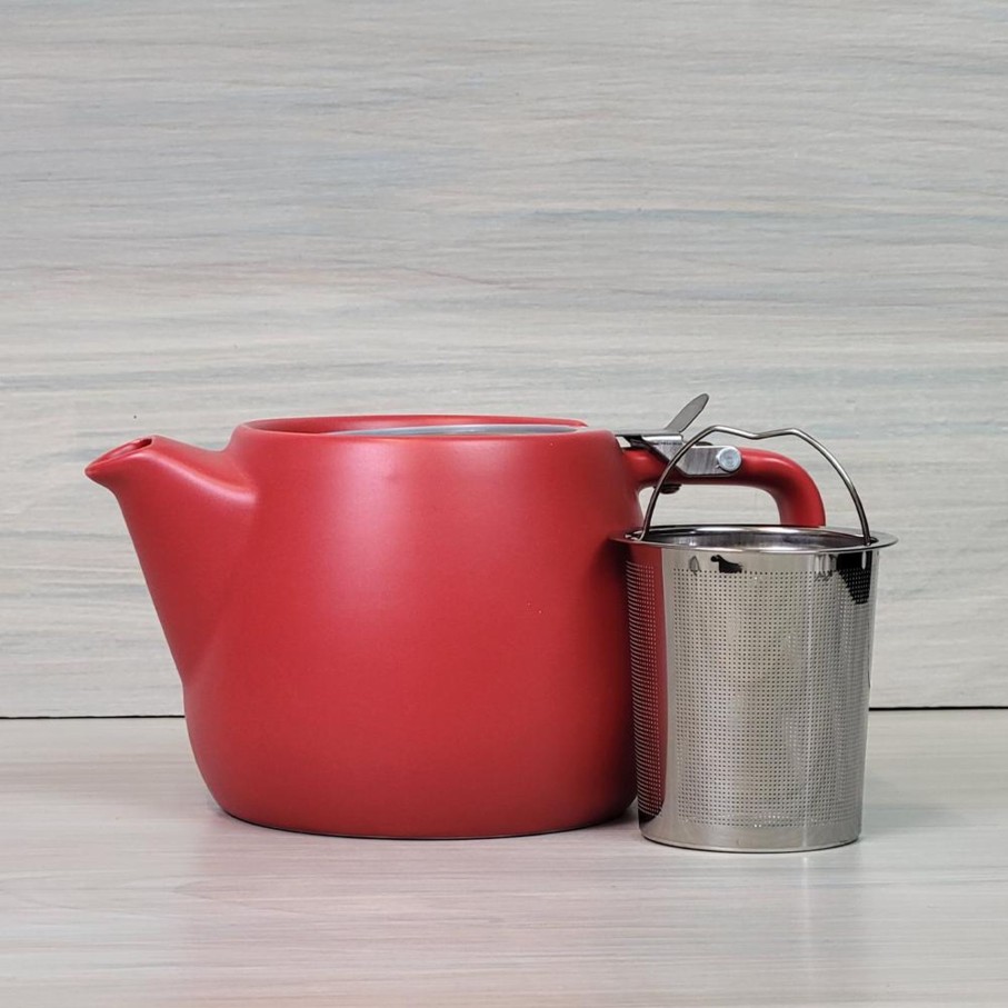 Teaware Portal Tea | Pluto Ceramic 18Oz Teapot With Infuser - Red