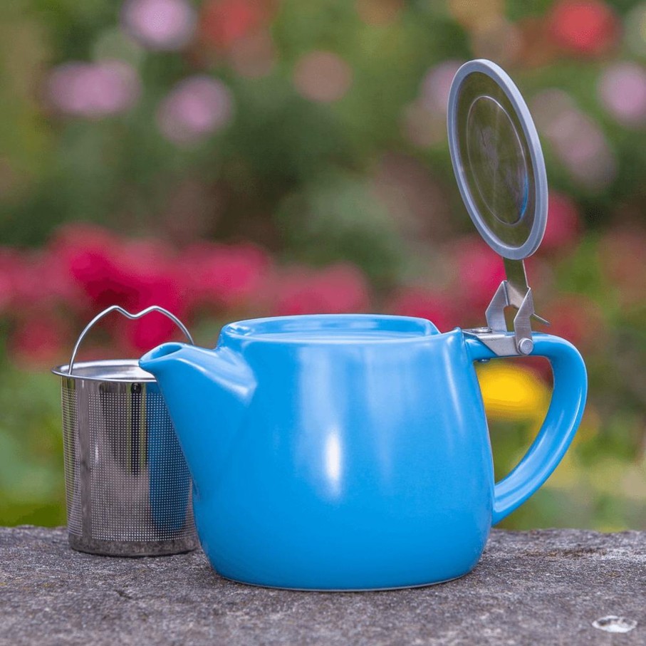 Teaware Portal Tea | Pluto Porcelain 18Oz Teapot With Infuser - Blue