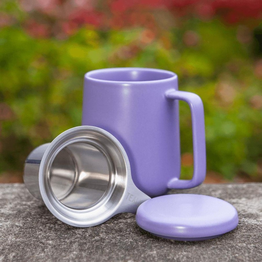 Teaware Portal Tea | Peak Ceramic Mug With Infuser - 19.5Oz - Purple