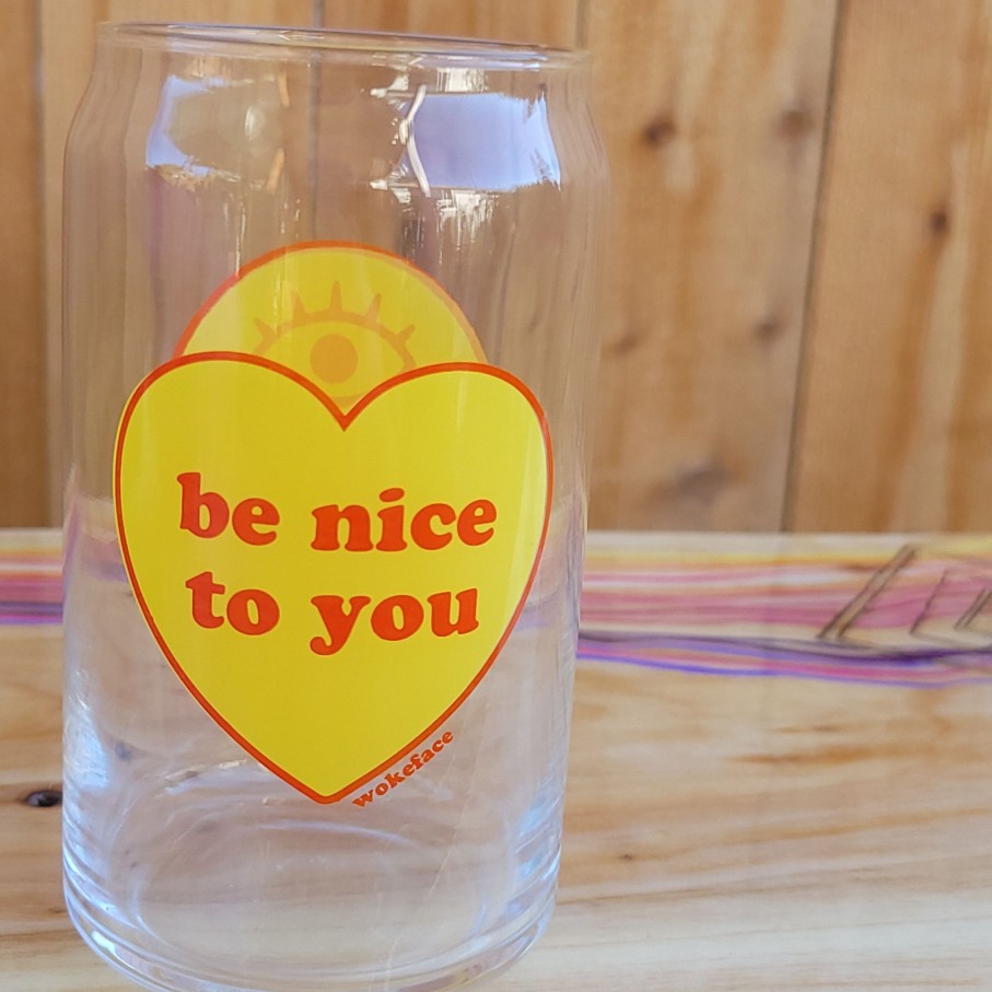 Teaware Portal Tea | Be Nice To You Drinking Glass- Red/Yellow