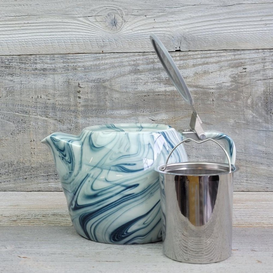 Teaware Portal Tea | Marble Porcelain 22Oz Teapot - Teal